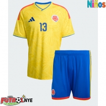 Camiseta Colombia Yerry Mina #13 Primera Equipación para niños Mundial 2026 manga corta (+ pantalones cortos)